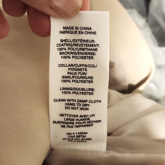NWT AVEC LES FILLES | $259 Faux-fur Trimmed Faux-leather Trench Coat - Picture 5 of 7